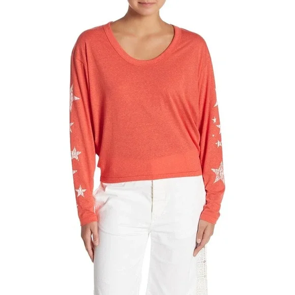 Free People Movement Melrose Star Tee Red White Graphic NWT Womens XS - Picture 9 of 9